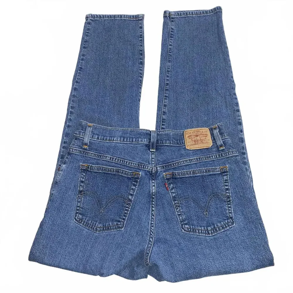 Vintage Levi's tapered straight leg denim jeans womens 12 Y2K 2000s grunge vibes - Picture 3 of 5